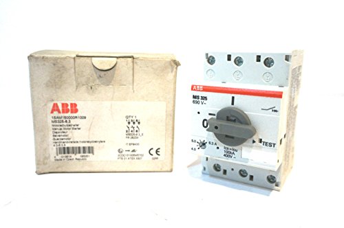 ABB MS325-6.3 Manual Motor Starter, 6.3 Rated Amps, 4.0-6.3 Amps Range