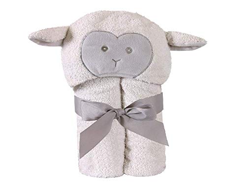 Image of Stephan Baby Terry Plush Hooded Bath Towel, Lamb, 0-24 Months