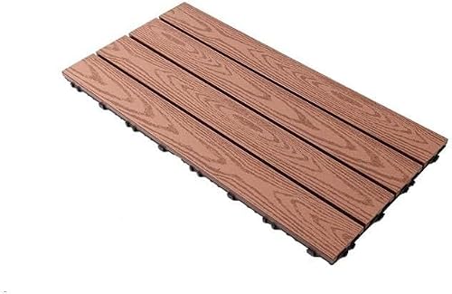XAZLBIW Long Solid Acacia Wood Interlocking Deck Tiles, Indoor Outdoor Waterproof Hardwood Flooring for Pathway, Poolside, Backyard & Patio C4 11pcs