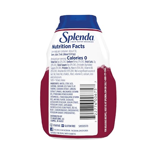 Image of SPLENDA Energy Liquid Water Enhancer, Black Cherry, 3.11 Fl Oz, 2 Pack