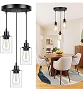 Licperron 3-Light Pendant Light Fixtures, Black Pendant Lights