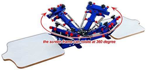 INTBUYING 4 Color 2 Station Screen Printing Machine Press Kit T-Shirt Printing Kit