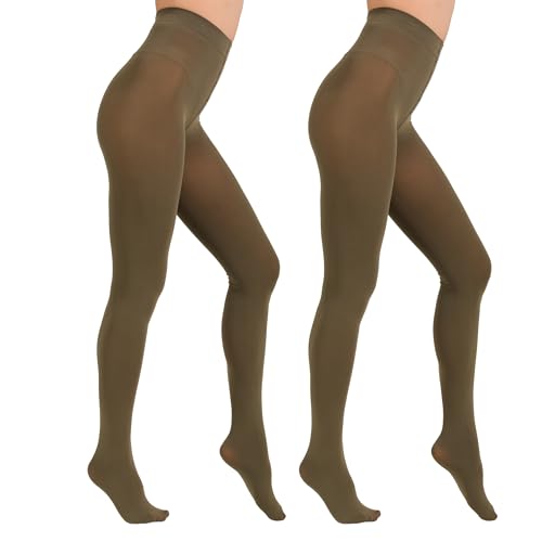 Image of Paralinda 2 Pairs Women's Solid Color Tights 80D, Soft Opaque Microfiber Tights