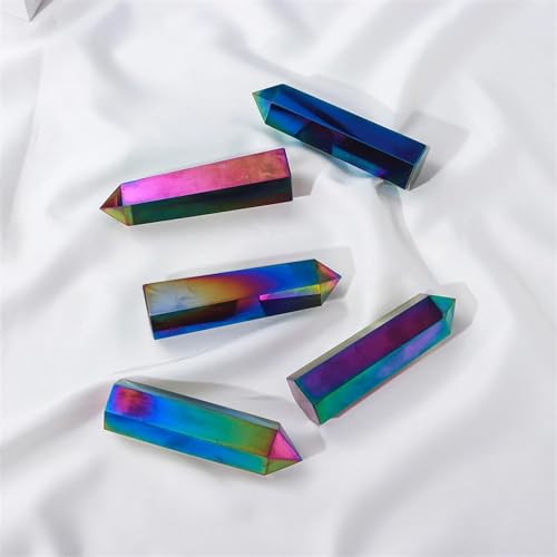 Obsidienne arc-en-ciel galvanisée de qualité supérieure, obélisque de collection