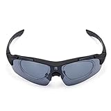 Sports Cycling Sunglasses for Men Women Cycling Riding Running Glasses (Black)