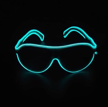 LED Glasses, Party LED Glasses Flashing Shutter Neon Glowing Glasses Neon Glasses Battery Clear Blue