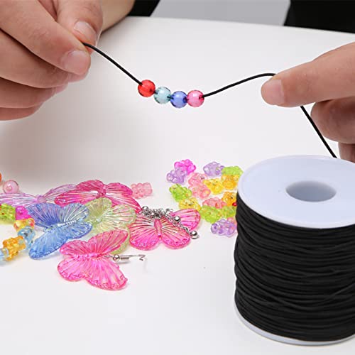 1.0Mm Black Elastic String 65 Yards Elastic Cord Elastic Thread Beading String Cord For Ornament Hanging, Bracelet Jewelry Making, Diy Beading,Chinese Knot Craft(Black) #TOP4