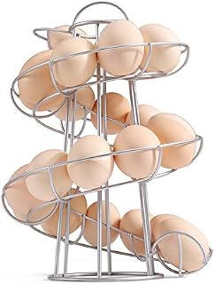 Iron Egg Holder Stand, Spiral Design Egg Storage Shelf, Spiraling Dispenser Rack, Save Space Storage Display Rack, Kitchen Egg Storage Holder, Spiral Egg Basket