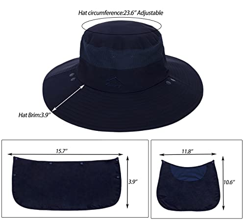 Image of Fishing Hat for Men, Outdoor 3 in 1 Sun Hat Summer Safari Boonie Cap
