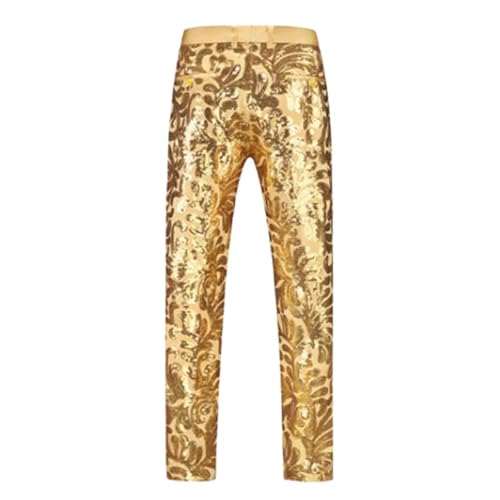 Pantalon de costume élégant à finition métallique et coupe ajustée