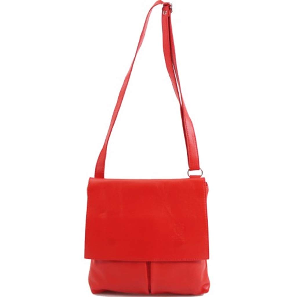 RS.FASHIONSGenuine Soft Italian Leather Vera Pelle Double Pocket Light weight Cross Body Messenger bag.