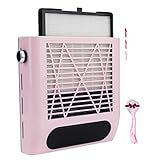 Nail Dust Collector Vacuum Machine, 80W Powerful Suction Nail Dust Cleaner for Dip Powder Acrylic Polygel Nails-Electric Nails Filter for Manicure Pedicure When Using the Nail Drill Nail File Buffer