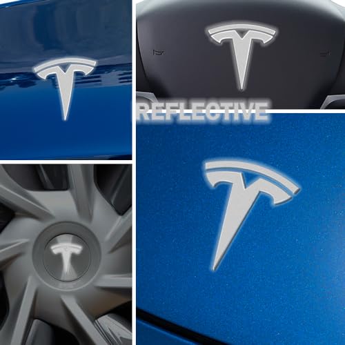 Image of IPG Compatible with Model Y Decal (8 Logo Set) Stickers Set Personalize Your Vehicle (Reflective Series - White)