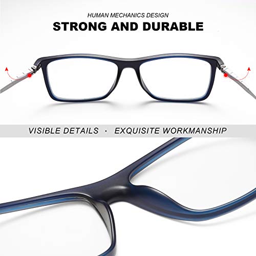 Image of CARFIA Mens Blue Light Glasses Anti Blue Ray Lightweight Rectangular Computer Reading Gaming TV Phones Glasses CA6207
