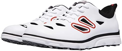 PGM Men Golf Shoes,2023 Professional Spiked Golf Sport Sneakers,Breathable Mens Trainers Golfing,Outdoor Anti Slip Walking Golf Walking Shoes Lightweight Men Golf Shoes White