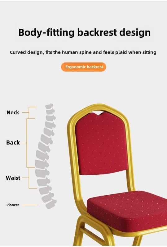 Stackable Banquet Chairs with Comfortable Padding - Ideal for Events, Hotels, and Homes (Thickened Blue Rose Fabric,Aluminum Alloy Tube Wall Thickness 2.2CM)