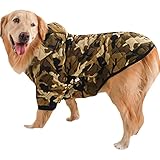 Diki Home 犬用パーカー秋冬 ペット服 綿の服 フード付き タイドブランド 犬服 ドッグウェア 落書柄 お出掛け用 ファッション中大型犬 3XL-7XL (5XL(バスト73-78cm), 迷彩)