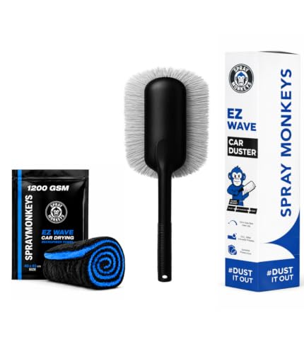 Image of 2 in 1 Combo EZ Wave Car Duster Kit with 1200GSM Cleaning Microfiber Cloth (Combo - 2 Pack)