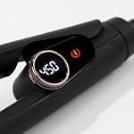 L'ANGE HAIR Le Titane Titanium Flat Iron | Hair Straightener with Curved Edges for Versatile Styling | Dual Voltage Flat Iron with Infrared Heat & Adjustable Temperature | 1" Black