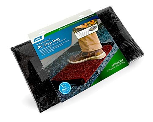 Camco 42936 RV Stufenteppich (42936 Premium Wrap Around, Rasenmaterial (55,9 x 50,8 cm) – Schwarz