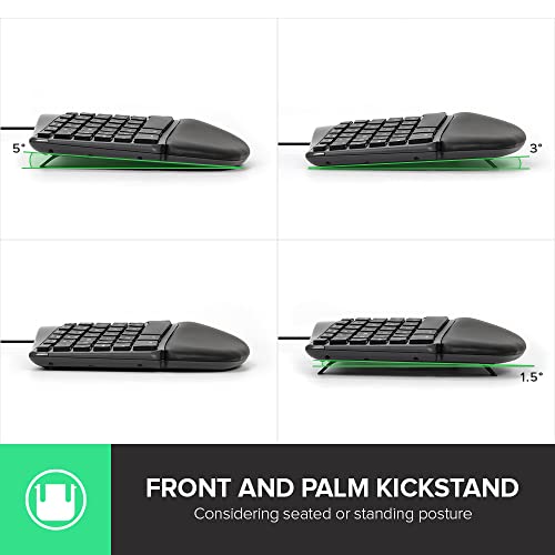 Delux Wired Ergonomic Split Keyboard With Wrist Rest, [Standard Ergo] Keyboard Series With 2 Usb Passthrough, Natural Typing Reducing Hand Pressure, 107 Keys For Windows And Mac Os (Gm901U-Black) #TOP5