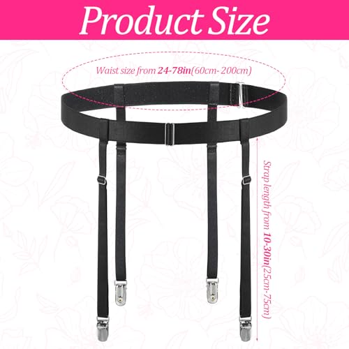 Yuanan Women\'s Plus Size Thigh Garter Belts High Elastic Garter Belt, Adjustable Thigh Garters Belts Thighs High Stockings Black