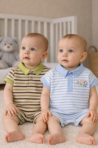 Image of TuddyBuddy 100% Cotton Romper /Jumpsuit /Bodysuit Set for Baby (Pack of 2 Playsuits)