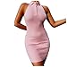 Produktbild Minikleider Sommerkleid Freizeitkleid Strandkleid KIMODO Damenmode Ärmellos Lässig Kleider Camisole Einfarbig A Linie Elegant Schlank Ohne Revers Knopf Hip Rock (A-Rosa, S)