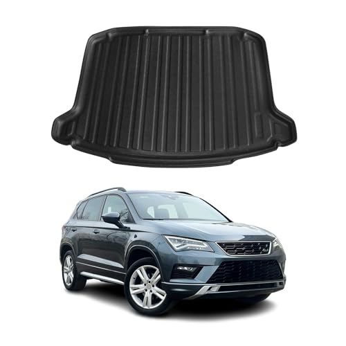 OMAC Bac de coffre compatible avec Seat Ateca 2016-2025 - En caoutchouc TPE - Noir