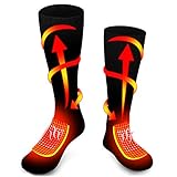 Rabbitroom Men Electric Heated Socks Rechargeable Washable Thick Knitting Thermal Heated Socks for Care Chronically Cold Feet Warm Cotton Crew Socks