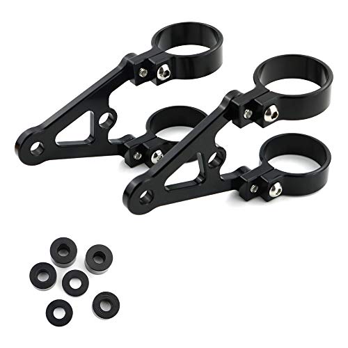 mantt - Mantt 35mm CNC Mount Headlight Brackets Head Lamp Holder for Front Fork Tubes, for 7" or 5.75" Round Headlight (35mm)