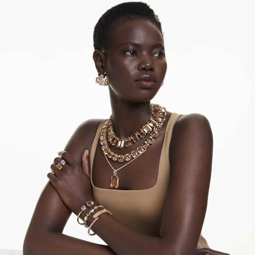 Swarovski Orecchini Millenia, Taglie Miste, Caramello, Bagno Tono Oro - 6