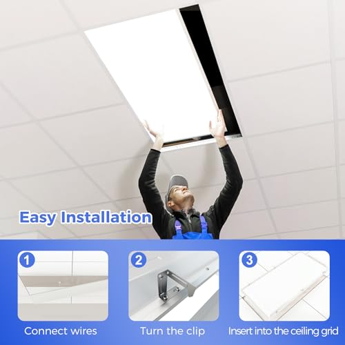 Image of AIKVSXER 4 Pack 2x4 LED Flat Panel Light - Selectable 5 CCT 3000K-6500K & 5 Wattage 30-70W 7700Lm 0-10V Dimmable 2 x 4 led Drop Ceiling Light Fixture 120-277V for Commercial and Home