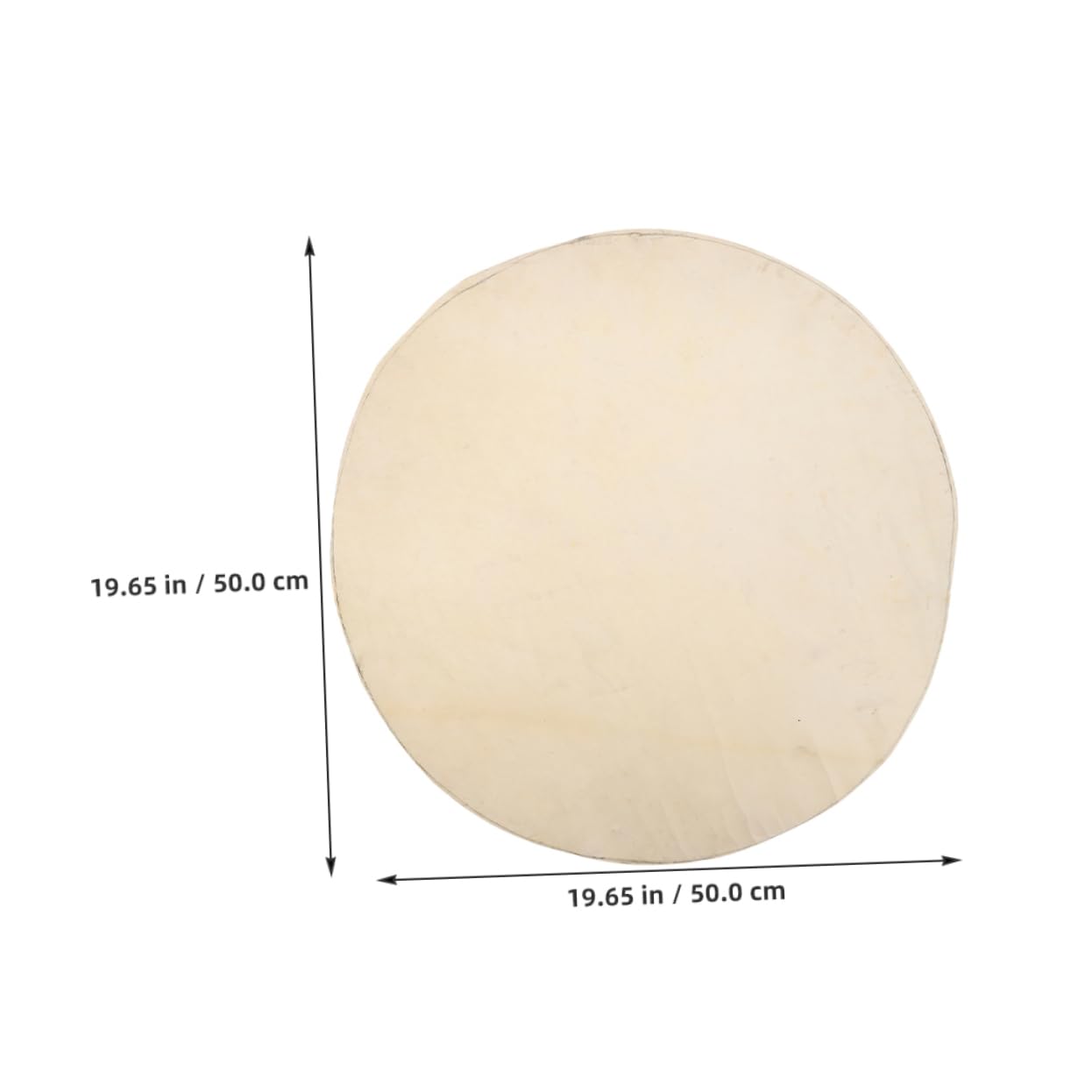 BESPORTBLE Goat Skin Drum Head 50cm Round Flat African Drum Skin Replacement for Hand and Instruments