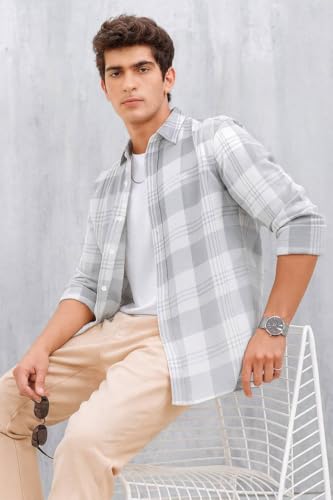 Image of S-LINE Men Full Sleeve Check Cotton Shirt /Shirt for Men