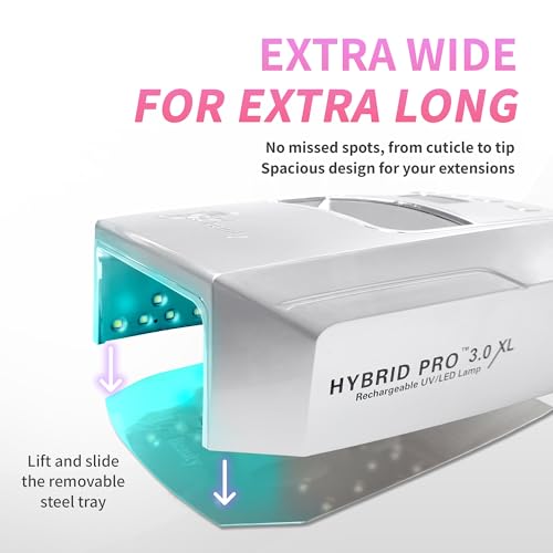 Image of iGel Beauty Hybrid PRO 3.0 XL UV /LED Nail Lamp - Wireless Rechargeable 48W Nail Dryer, Extra Wide Full-Hand Curing, 9000mAh Battery, Smart Timer & Builder Gel Mode, Cordless Professional Lamp