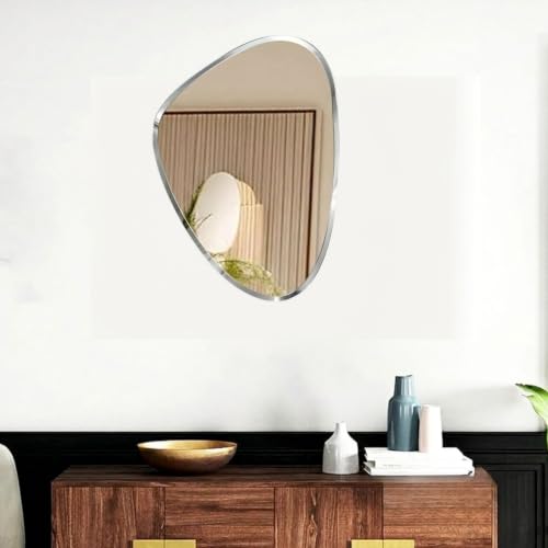 Image of Creative Arts n Frames 8x12 inch 5mm Thick Beveled Smooth Edges Frameless Wall Mount HD Mirror Home Office Hotel Decor for Living Restroom Bedroom Bathroom (Irregular Shape 8x12 inch HD Mirror)