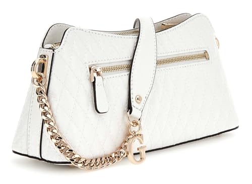 GUESS Betula Top Zip Shoulder Bag White