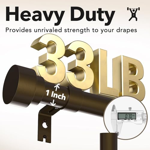 Ifels Heavy Duty Curtain Rods For Windows 66 To 120 Inch thumb #4