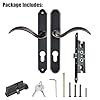 HauSun Storm Door Handle Set Replacement Kit with 2 Point Mortise Lock and Key,Security Door Keyed Lever Handle Fits for Pella or Larson Storm Door (Oil Rubbed Bronze)