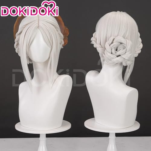KIRA KIRA The Doll Wig 35cm Short Braided Bun Hair Sliver White Hair Anime The Doll Cosplay Wig for Women Men image 4