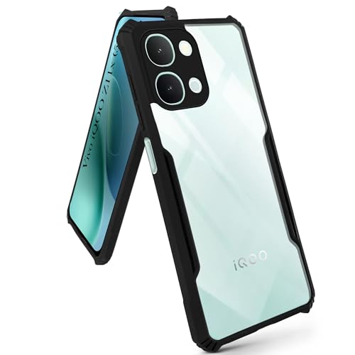 Image of Jkobi Hybrid Back Cover Case for Vivo iQOO Z11x 5G (Shockproof with Polycarbonate Clear Panel | Professional Black)
