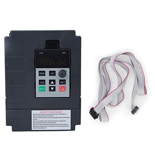 Universal Mini Frequency Converter, 220 Single or Three Phase Input 0.75/1.5/2.2kW Variable Frequency Drive Inverter for Spindle Motor and CNC Machine Tool Speed Control (1.5kw)