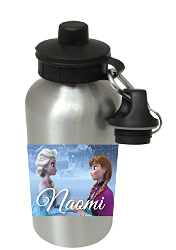 Printaname Frozen Elsa - Personalised Kids/Drinks/Sports Childrens Water Bottle (Silver)