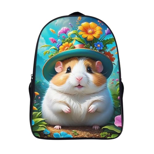 Mochila escolar hámster 3D impermeable infantil para guardería y preescolar con medida 40x28x16cm