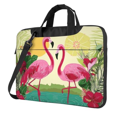 Bolso para portátil 15.6" impermeable con diseño flamencos miniatura 1