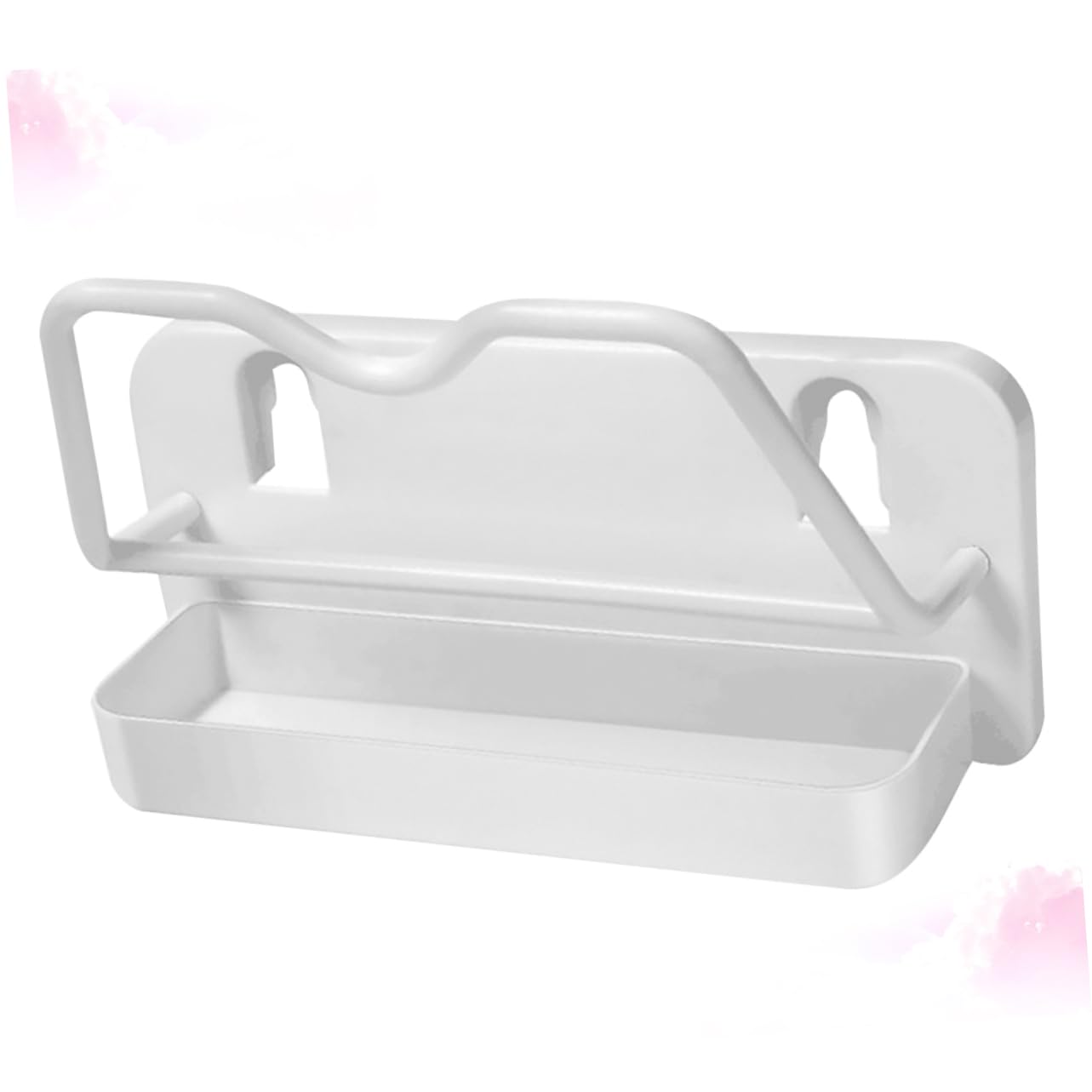 OUNONA 1Pc Wall Mounted Pot Cover Holder Creative Kitchen Storage Rack for Utensils Material Space Saving Design for Home Organization White