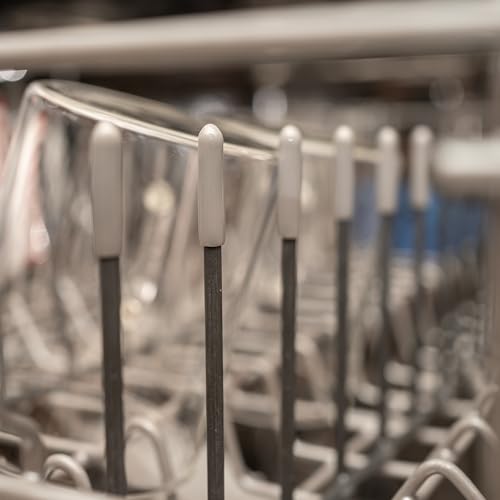 Schutzkappen für Geschirrspüler Korb, 120 Stück, aus Silikon, in Grau, 25 x Ø 5 mm, Schutz Zinken universell für die meisten Geschirrspüler, Spülmaschine Korbspitze Kappe, Ersatz Abdeckkappen Gestell