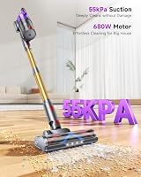 MYUAKO Cordless Vacuum Cleaner 680W 55kPa Vacuum Cleaners for Home Up to 75Mins, Cordless Rechargeable Vacuum Cleaner Anti-Tangled Vacuum Cleaner 1.8L for Hardwood Floor,Carpets,Pet Hair Nova G8 — image 2