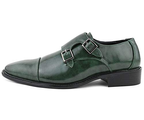 Bolano Bancroft Men's Monk Strap Dress Shoes - Slip on Dress Shoes for Men with Embossed Cap Toe - Designer Formal Shoes with Double Monk Strap3